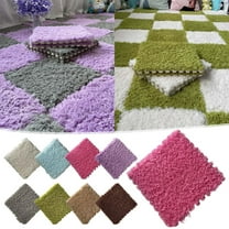 Floleo Plush Square Carpet Tiles,Foam Anti-Slip Play Puzzle Floor Mats, Soft Fluffy Climbing Area Rug For Living Room Bedroom