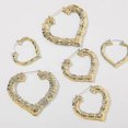 thumbnail image 2 of 3 Pairs Gold Tone Large Bamboo Style Hoop Earrings for Women Girls Round Circle Statement Hip-Hop Earrings - -, 2 of 4