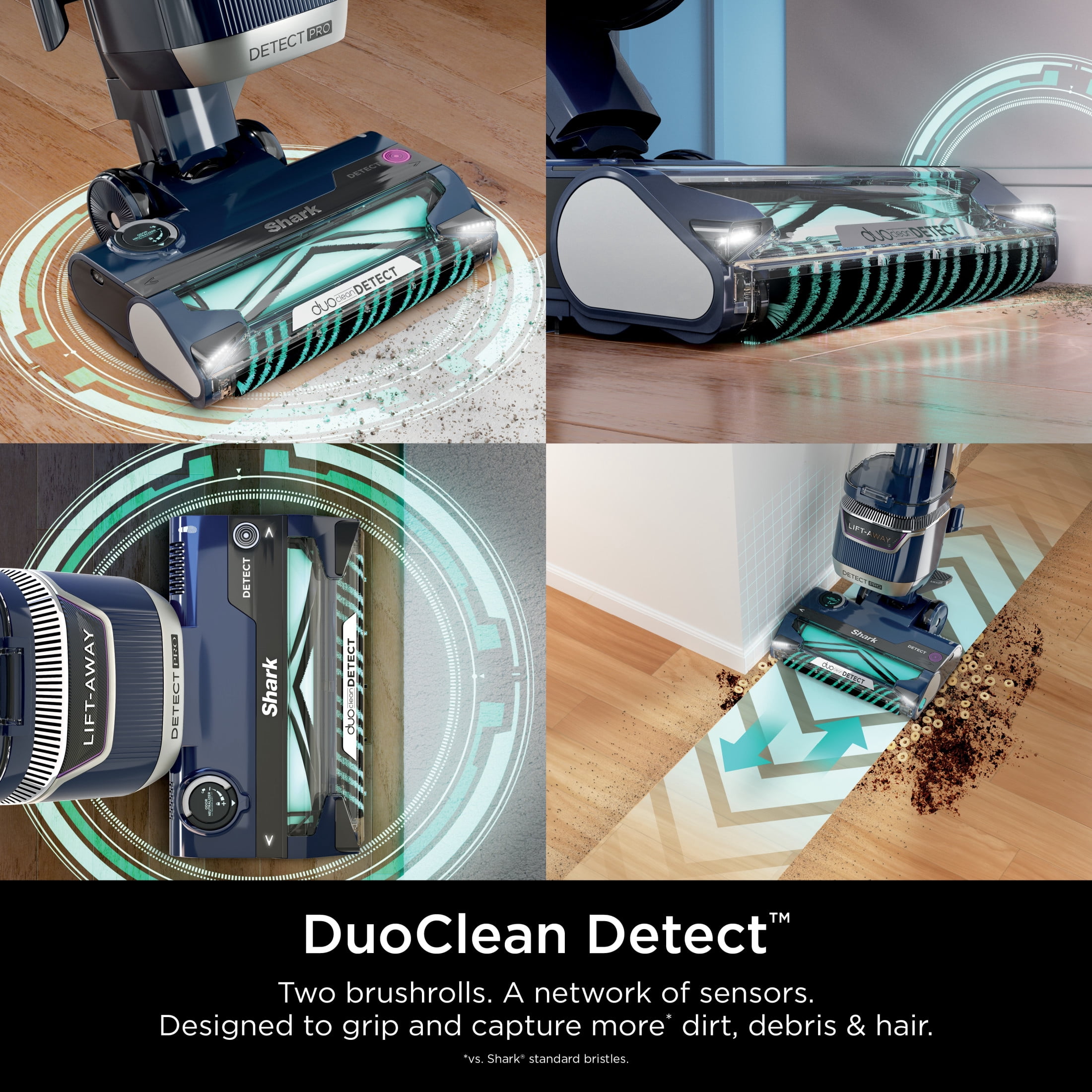 Shark DetectPro Lift-Away ADV Upright Vacuum, Pet Friendly, Dirt Detect, Edge Detect, Floor Detect, Direction Detect, DuoClean PowerFins, LA800 Royal Blue