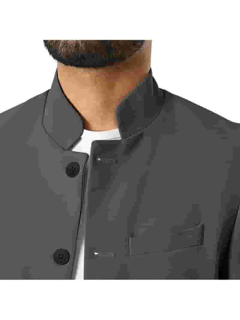 Langwyqu Stand Collar Men Solid Color Long Sleeved Buttons Langwyqu Stand Collar Men Solid Color Long Sleeved Buttons