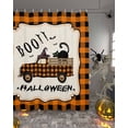 thumbnail image 2 of Shower Curtains for Bathroom-48"x72",Halloween Black Cat Orange Plaid Farm Truck Waterproof Bath Curtain Grommet Shower Curtain Set with Hooks,Witch Hat Boo Buffalo Grid Washable Bath Accessories, 2 of 9