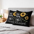 thumbnail image 6 of 16x16 Pillow Covers Set of 2, Sunflowers Square Throw Pillow Covers for Couch/Sofa/Living Room, Modern Bee You Are My Sunshine Black Decorative Soft Pillowcases for Couch Throw Pillows, 6 of 9