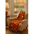 thumbnail image 6 of The Big One Plush Fall Throw Blanket, Falling Leaves Print on Burgundy, Soft 60" x 72", 6 of 9