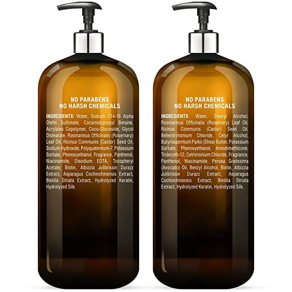 Majestic Pure Biotin Shampoo and Conditioner Set - Hydrating, Nourishing & Supporting Healthy Hair, Sulfate Free, for Men & Women - 16 fl oz Each