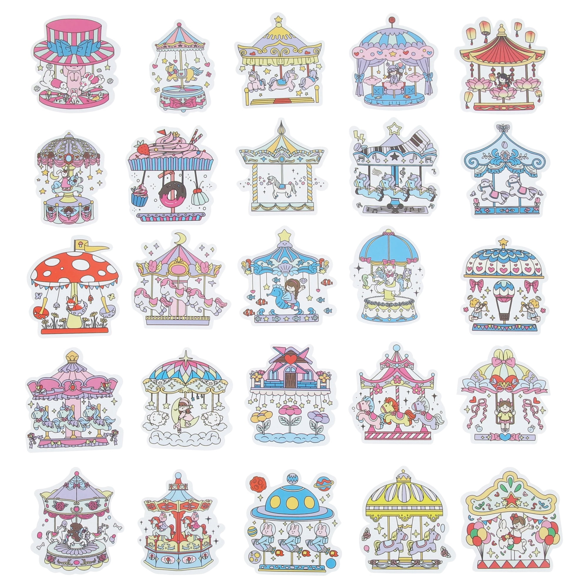 Unique Bargains Waterproof Reading Stickers for Laptop Scrapbook Carousel