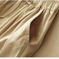 thumbnail image 7 of Women's Summer Wide-Leg Fashion Solid Color Simple Cotton & Hemp Embroidered Loose Pocket Casual Pants, 7 of 7