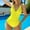 c01Yellow, variant on Arnsht Women's One Piece Swimsuit Summer Beach Vacation V Neck Cross Back Bathing Suit High Cut Backless Swimwear Purple L