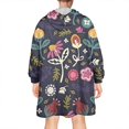 thumbnail image 2 of Wearable Oversized Blanket,Pioneer Flower Floral Print Pattern Wearable Blanket Hoodie for Adults,Cozy Hooded Blankets with Super Pockets,Super Warm Fuzzy Pullover for Women & Men, 2 of 6
