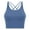 Blue, variant on Sports Bras for Womens Crisscross Back Scoop Neck Crop Camisole Tops Solid Color Lightweight Quick-Dry Cozy Underwear