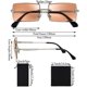 thumbnail image 1 of 4 Pack Rimless Rectangle Sunglasses Vintage Rimless Eyewear Retro Sunglasses Metal Frame Eyewear For Men Women, 1 of 4