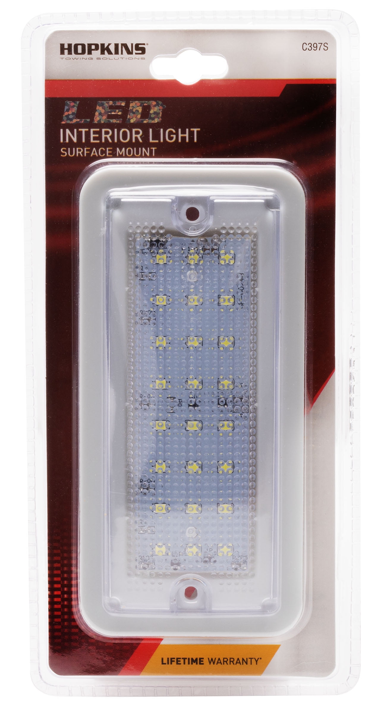 (2 pack) Hopkins Towing Solutions C397S LED Rectangle Dome Interior Light - White