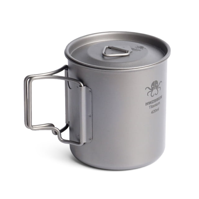 420ml Titanium Cup with Foldable Handles Lightweight Cup for Backpacking Camping Fishing 420ml Titanium Cup with Foldable Handles Lightweight Cup for Backpacking Camping Fishing