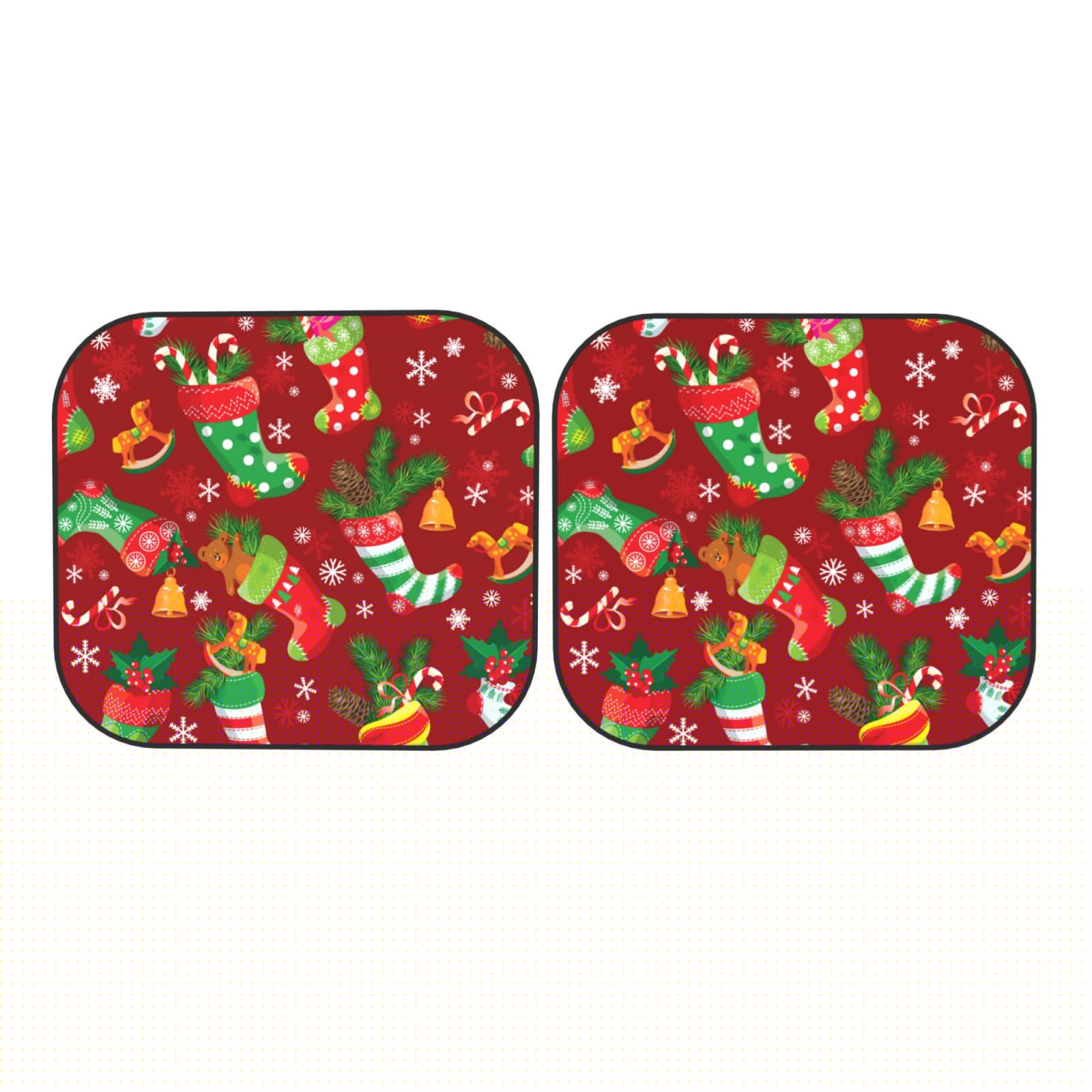 thumbnail image 7 of Xecao X-mas and New Year for Foldable Car Sun Shades (2-Pack) offer sun protection with an easy-fold design for convenient windshield shading., 7 of 7