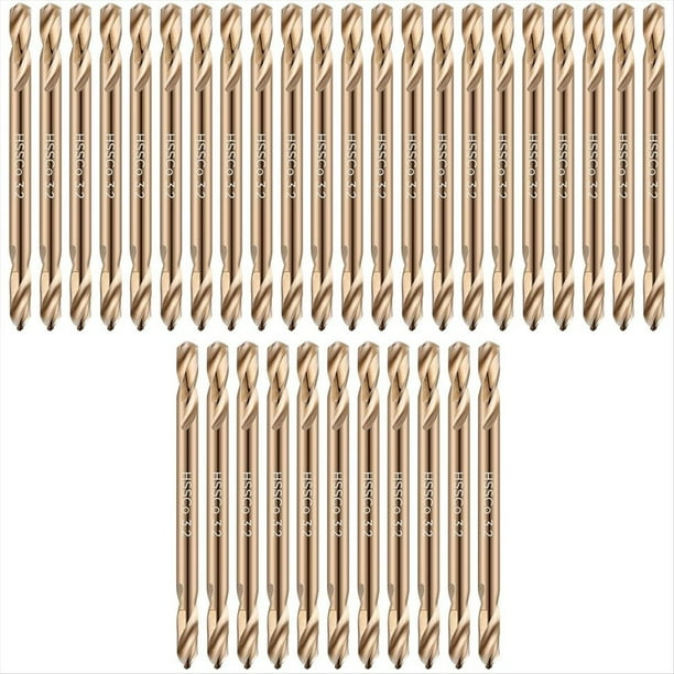 Brocas de Cobalto Brocas de Doble Extremo para Broca de Metal de Alta Velocidad Fundida para Madera de Acero Endurecido (3/16 Pulgadas, 30 Piezas)