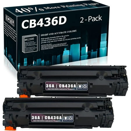 Compatible 36A | CB436D Toner Cartridge Replacement for HP Pro M1212nf M1217nfw M1214nfh m1216nfh M1213nf M1219nf MFP Printer [Black 2-Pack] What Item Will You Order? Listed Product (2 Pack) 36A | CB436A Toner Cartridge (40% More Pages Yield) What Will You Get In The Package? Package Content 2-Pack 36A | CB436A Toner Cartridge What Printer Models Does This 36A | CB436A Toner Cartridge Work With? Use With Following Printers Pro M1212nf MFP Printer(CE841A) Pro M1217nfw MFP Printer(CE844A) Pro M1214nfh MFP Printer(CE842A) pro m1216nfh MFP Printer(CE843A) Pro M1213nf MFP Printer(CE845A) Pro M1219nf MFP Printer(CE846A) Pro P1102w Printer(CE658A) Pro P1102 Printer Pro P1109w Printer(CE662A) P1005 Printer(CB410A) P1006 Printer(CB411A) Pro M1132 Printer What Printing Quality Will You Get? Use spherical toner with low melting-point  creating high-quality printouts  printing results last for years without fading excellent for hospitals  schools  government  trading companies  finance companies and more scenarios. What Warranty Will You Get From Us? Easy-to-Contact-Us for Warranty If Item defective  guaranteed money back; reach us via: 1. “Order List” -> Click “Contact Seller”. 2. Click the store name link under “Add to Cart”-> Click ‘Ask a question’.