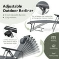 thumbnail image 5 of Costway Patio Folding Aluminum Lounge Chair Chaise Adjustable Back Armrest Headrest Black, 5 of 9