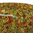 thumbnail image 3 of Fiesta Pouf Cover with Zipper, Cartoon Style Latin American Elements Guitar Hat Swirls Culture Colorful Print, Soft Decorative Fabric Unstuffed Case, 30" W X 17.3" L, Multicolor, by Ambesonne, 3 of 5