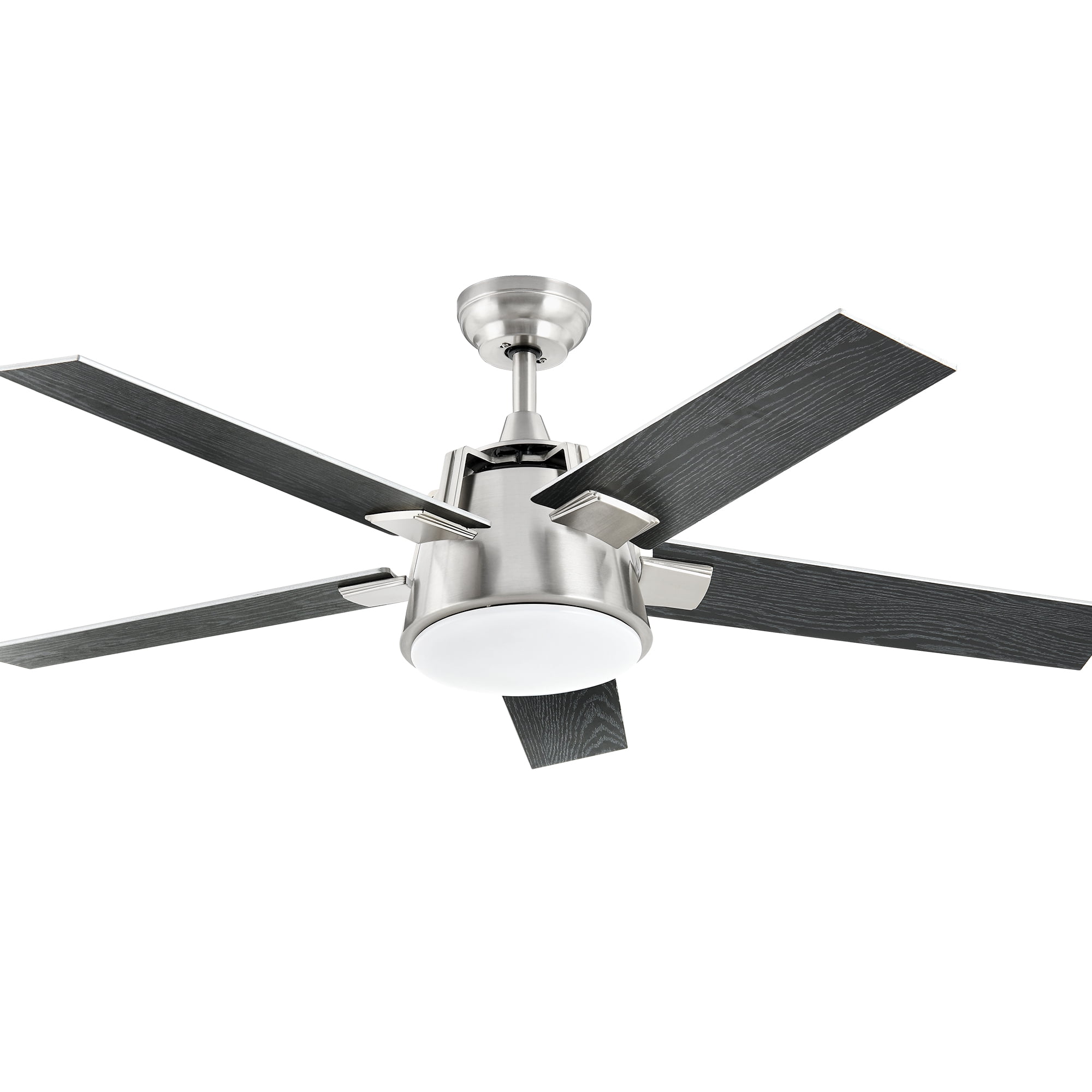DEXTRUS 52in Modern Ceiling Fan with Light, Quiet Reversible Motor, Dimmable LED 3-Color, 6-Speed 5 Blades Memory Function for Bedroom Living Room Patio, Black