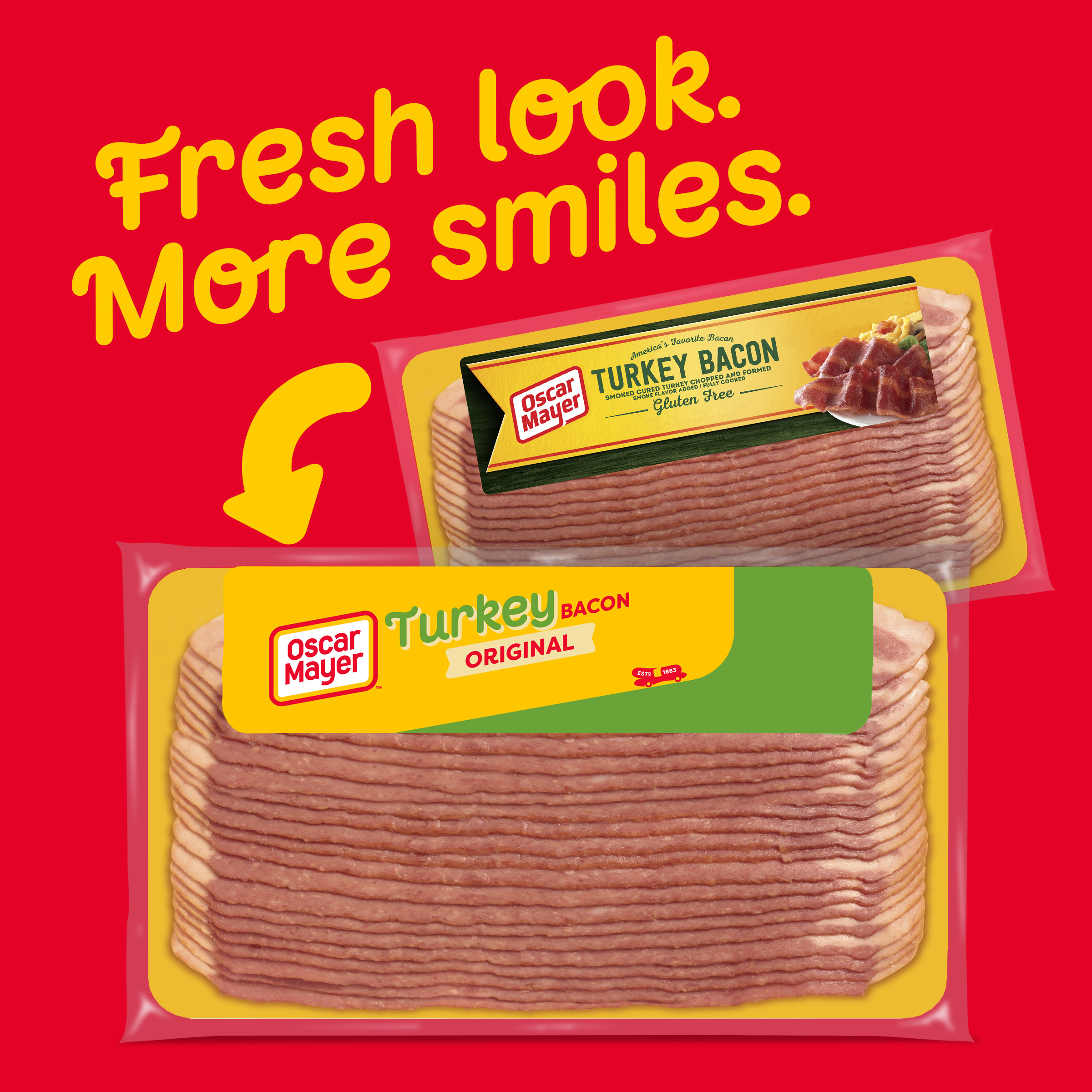Oscar Mayer Fully Cooked & Gluten Free Turkey Bacon with 58% Less Fat & 57% Less Sodium, 12 oz Pack, 21-23 slices