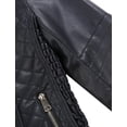 thumbnail image 4 of Chaqueta de cuero Giolshon Short sintética para mujer, color negro, talla XL, 4 of 9