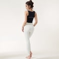 thumbnail image 6 of Women's Zip-Up Cropped Athletic Tank Top with Built-In Bra and Contoured Seam Design - Medium, Black, 6 of 6