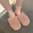 thumbnail image 2 of Pantuflas cálidas de algodón para invierno, pantuflas de felpa de color liso a la moda para mujer, pantuflas de interior para parejas, pantuflas de piel suave, 2 of 5