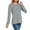 Gray, variant on Gfyviroh Women's Casual Tops Lightweight Slim Long Sleeve Button Tshirts Solid Color Crewneck Pullover Tops