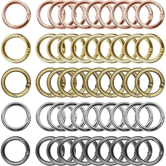 18-Pack 35mm Nickel-Plated Metal Binder Rings for Paper, Keys, Scrapbooks, Home/Office Organization - 6 Colors