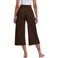 thumbnail image 5 of MLDRA Womens Capri Pants Wide Leg Yoga Sweatpants Crossover High Waist Workout Work Dress Pant Flare Leggings with Pockets for Summer Brown, 5 of 5
