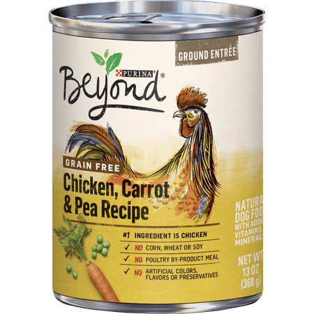 (12 Pack) Purina Beyond Grain Free, Natural Pate Wet Dog Food, Grain Free Chicken, Carrot & Pea Recipe, 13 oz. Cans