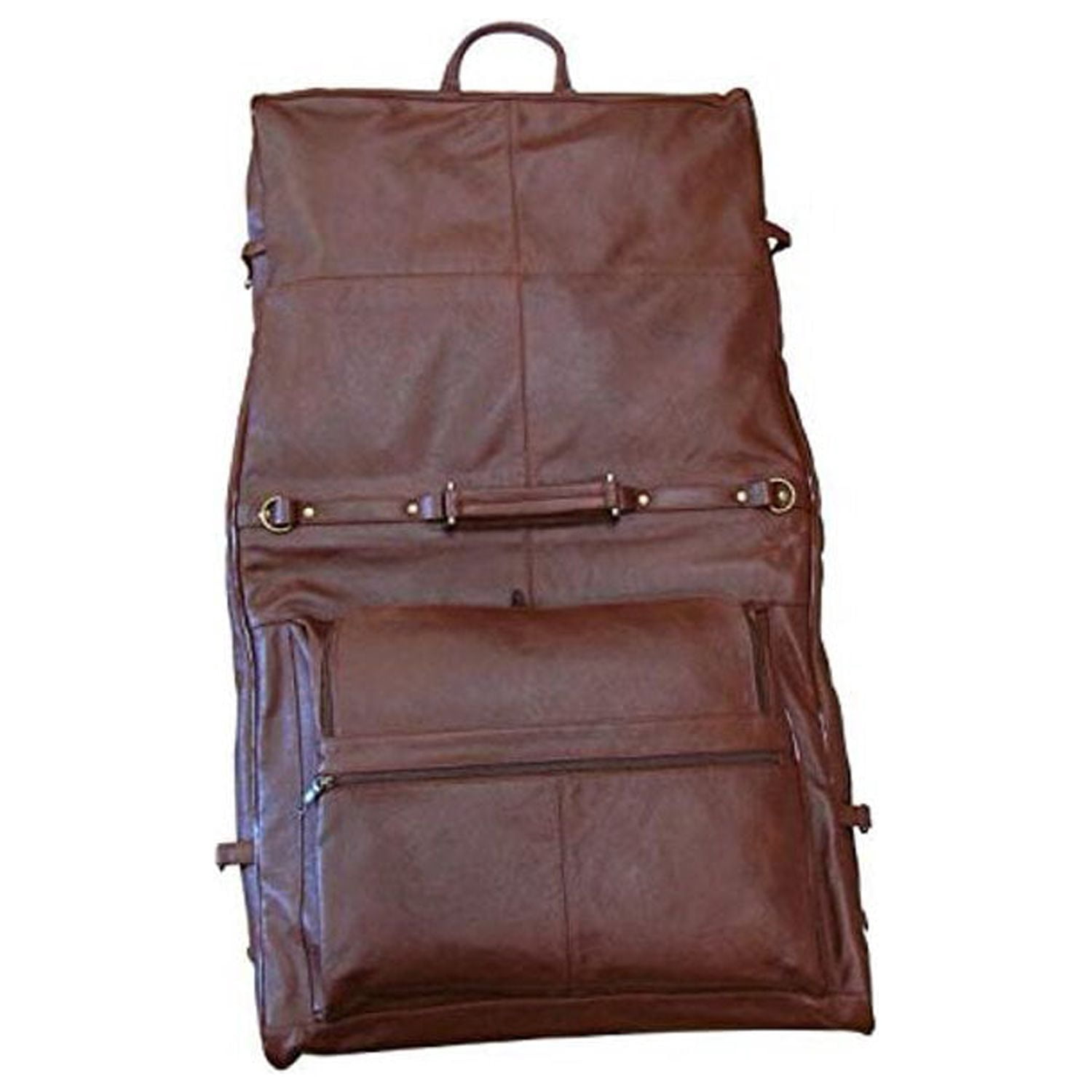 Amerileather Distressed Leather 3-suit Garment Bag