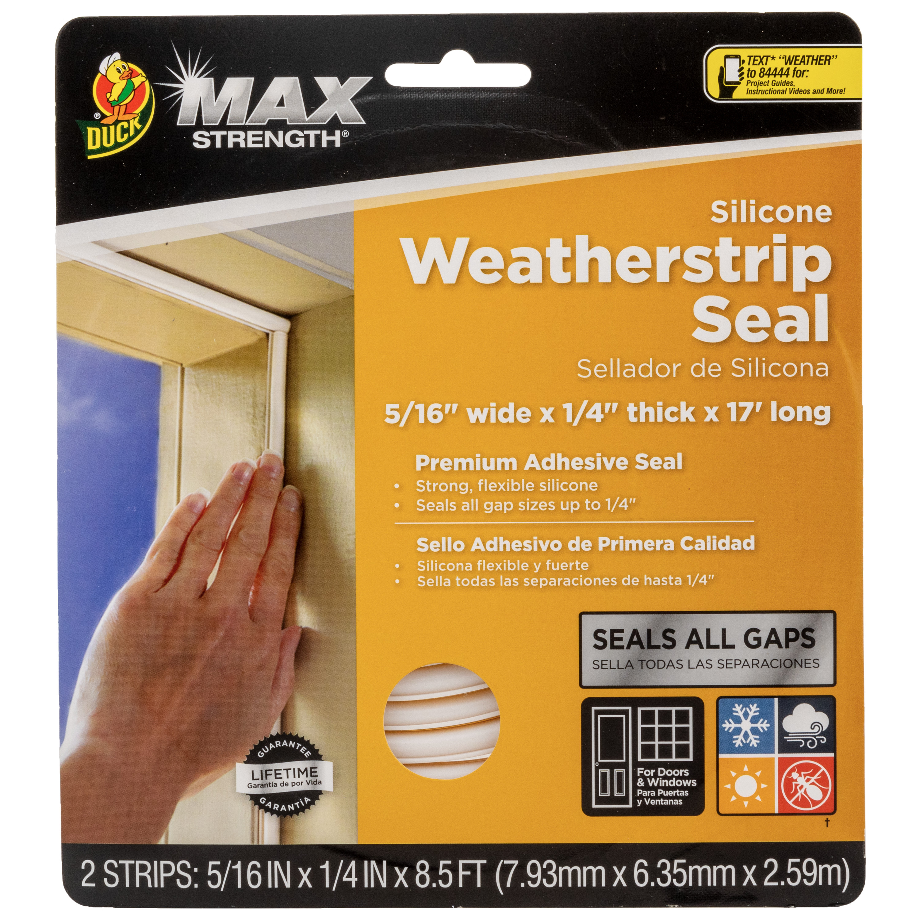 Duck Max Strength White Silicone 17 ft. Weatherstrip Seal - image 3 of 11