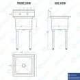 thumbnail image 6 of 24 in. x 23.5 in. Stainless Steel One Compartment Sink With 18 in. x 18 in. x 12 in. Bowl. NSF Certified, 6 of 6