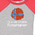 thumbnail image 4 of Inktastic I'm So Cute, I Must Be Norwegian Sunflower Norway Flag Boys or Girls Baby Bodysuit, 4 of 5