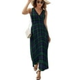 thumbnail image 2 of Blackwatch Tartan Modern Cute Blue And Green Plaid Sleeveless Dress Summer Women Clothes Dress for Pregnant Women Dresses, 2 of 9