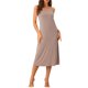 thumbnail image 2 of INSPIRAR CHIC Camisón de Mujer con Tirantes Espagueti Cuello Redondo Vestido de Dormir Completo M Khaki, 2 of 6