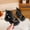 Black2, variant on Cethrio Little Girls Ankle Boots, Non-Slip Side Zipper Soft Sole Fashion Lace-up Boots Black Size 13(Little Kids)