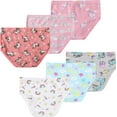 thumbnail image 6 of Girls Underwear Toddler Cotton Breathable Panties Little Kids Horse Briefs Childrens Rainbow Comfort 6 Pack Undies Size 5, 6 of 6