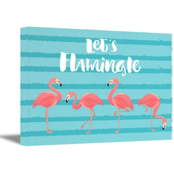 Awkward Styles Flamingo Canvas Print Flamingo Party Decorations Nursery Room Decor Artwork for the Office I Love Flamingos Art Let's Flamingle Canvas Art Funny Flamingo Quotes Wall Decor