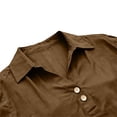 thumbnail image 3 of XAOFW Women's Blouses Classic Solid Color Short Sleeve Lapel Button Down Shirts Club Party Soft Comfortable Top, 3 of 5