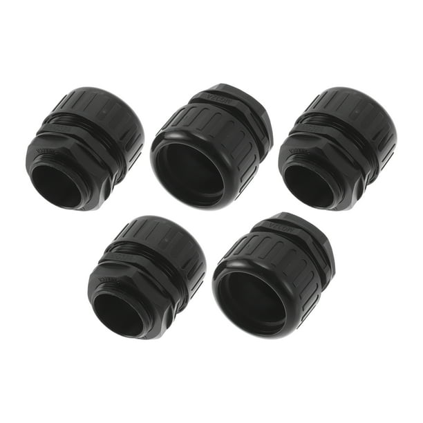 Abrazaderas de cable Unique Bargains M32x1.5 34.5mm / 1.36" a prueba de agua con unión de tracción recta PA6 Nylon negro 5 piezas