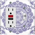 thumbnail image 1 of Metal Light Switch Plate Cover Mandala Gray White Flower Tile Pattern MDL070, 1 of 13