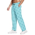 thumbnail image 4 of YDDIAN Mens Pajama Pants Flannel Cotton Plaid Sleep & Lounge Pajamas Sleepwear Comfy Baggy Pjs Bottoms With Pocket Sky Blue XXL, 4 of 4