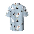 thumbnail image 6 of Lsque Skiing penguin Bear print Men's Cuban Collar Short Sleeve Shirt Summer Beachwear Casual Button Down Fashionable Vacation Leisure Shirt-XX-Large, 6 of 7