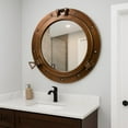 thumbnail image 3 of Nagina International Antique Copper Premium Nautical Maritime Ship's Porthole | Authentic Rustic Appeal Porthole Mirrors & Windows (Mirror, 8 Inches), 3 of 9