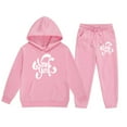 thumbnail image 3 of lnmuld Winter Outfits 2 Piece Children CuHK Long Sleeve City Place Name Hoodie and Pants Outfit Set for Girls Solid Color Size:8-9 Years, 3 of 4