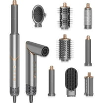 8-in-1 Hair Styler & Hair Dryer Brush Set with Foldable High-Speed Ionic Hair Dryer - Multi-Professional Hot Air Styler for Curling, Volumizing & Straightening