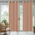thumbnail image 3 of Outdoor Curtains for Patio Waterproof, Burnt Orange Stripe Windproof Pravicy Outside Porch Blackout Curtain, Farmhouse Striped Abstract Art Sun Blocking Grommets Curtains for Cabana Gazebo 54"x108", 3 of 9