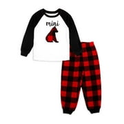 Matching Family Christmas Pajamas Toddler Boy Girl Unisex Mini Bear 2-Piece Pajama Set