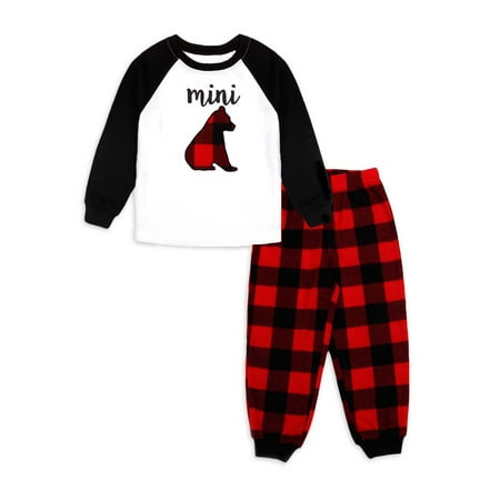 Matching Family Christmas Pajamas Toddler Boy Girl Unisex Mini Bear 2-Piece Pajama Set